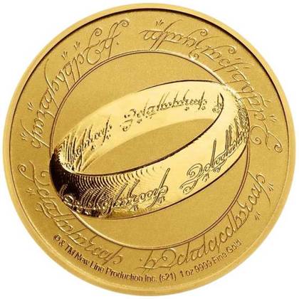 Niue: Władca Pierścieni: Drużyna Pierścienia - The One Ring 20. rocznica filmu 1 uncja Złota 2021