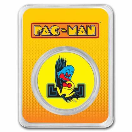 PAC-MAN Arcade Cabinet kolorowany 1 uncja Srebra 