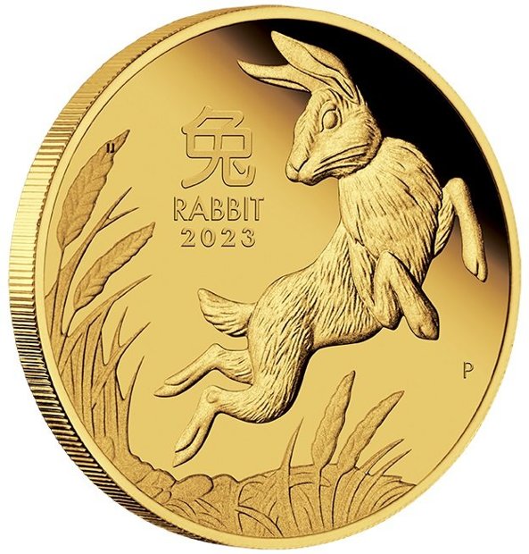 Perth Mint: Lunar III - Rok Królika 1/10 uncji Złota 2023 Proof