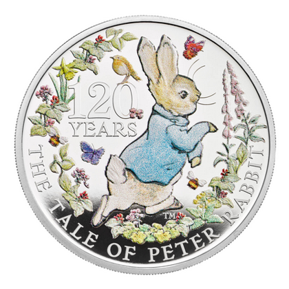 Peter Rabbit kolorowany 1 uncja Srebra 2022 Proof