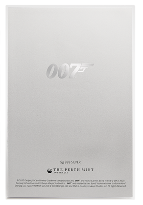 Plakat filmowy: 007 James Bond - 007 Quantum of Solace 5 gramów Srebra 2020 (Srebrna Folia)