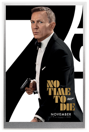 Plakat filmowy: 007 James Bond - Nie czas umierać 5 gramów Srebra 2020 (Srebrna Folia)