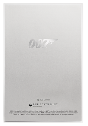 Plakat filmowy: 007 James Bond - Skyfall 5 gramów Srebra 2020 (Srebrna Folia)
