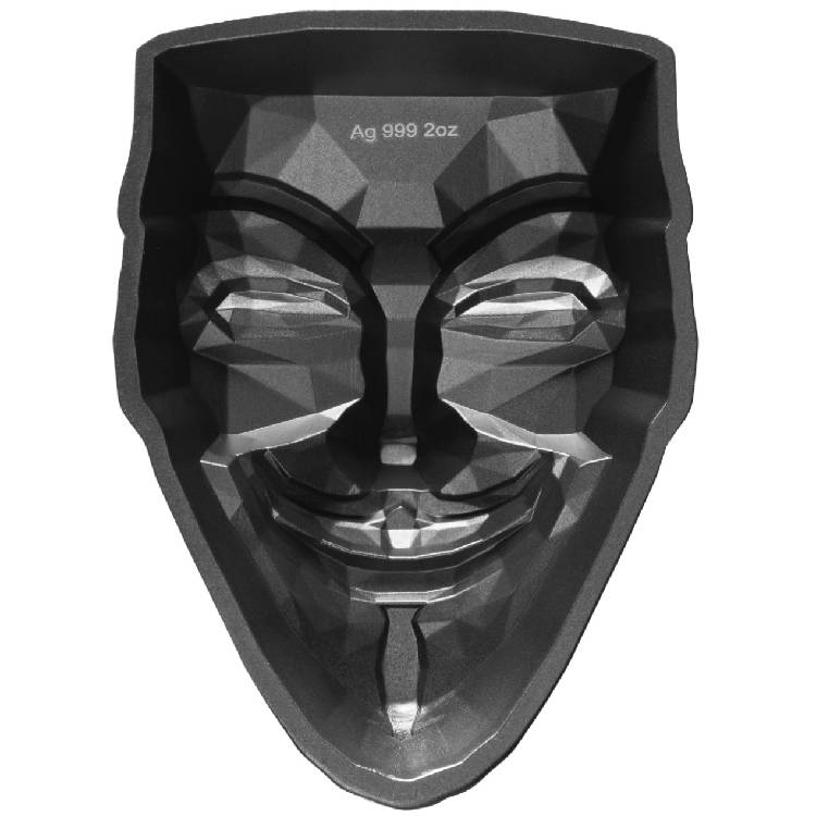 Rebel Mask Stacker 2 uncje Srebra 2022 Dark