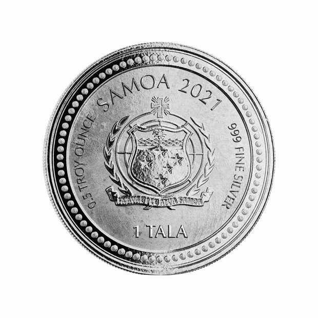 Samoa: Alpha & Omega 1/2 uncji Srebra 2021 Antique Coin