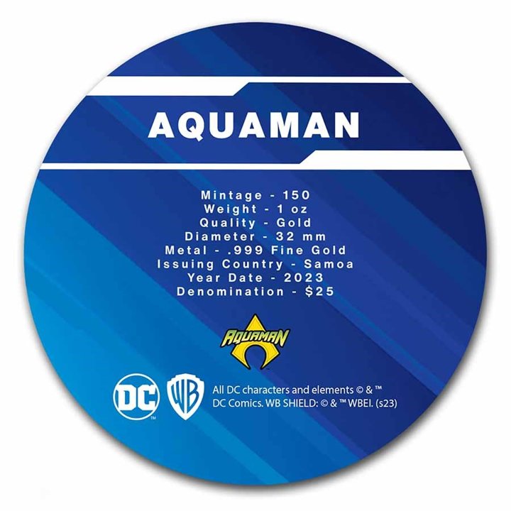 Samoa: DC Comics - Aquaman 1 uncja Złota 2023