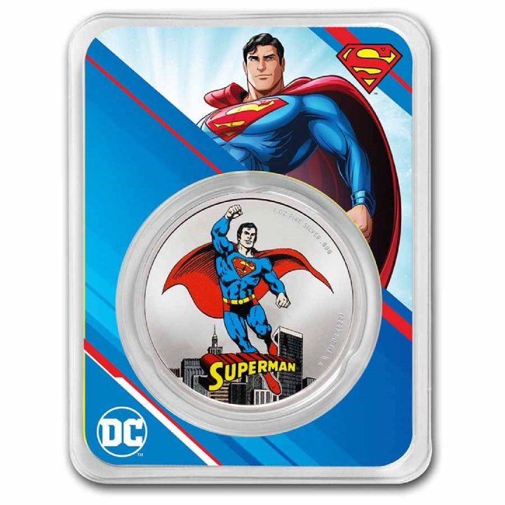 Samoa: DC Comics - Superman kolorowany 1 uncja Srebra 2023 Slab