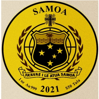 Samoa: Kalendarz Azteków 1 uncja Złota 2021