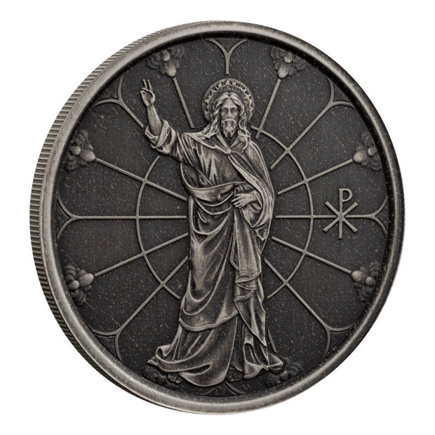 Samoa: Light of Christ 1 uncja Srebra 2022 Antique Coin