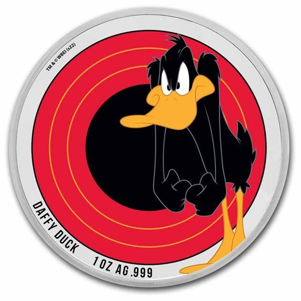 Samoa: Looney Tunes - Daffy Duck kolorowany 1 uncja Srebra 2022 Slab 