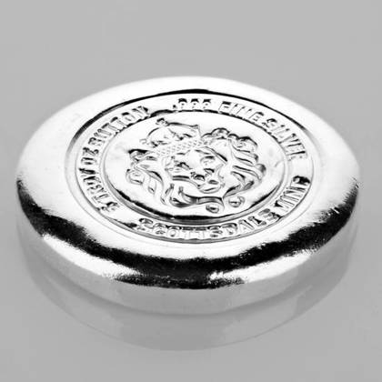 Scottsdale Mint Lion Button 5 uncji Srebra Round