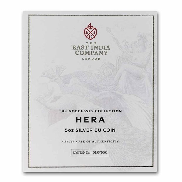 St Helena: Goddess - Hera and the Peacock 5 uncji Srebra 2022 