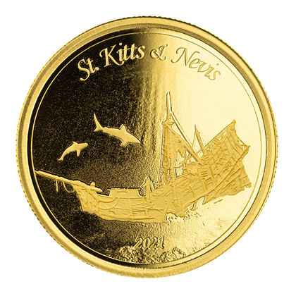 St. Kitts Sunken Ship 1 uncja Złota 2021
