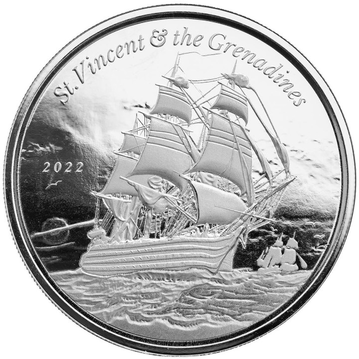 St. Vincent & The Grenadines: War Ship 1 uncja Srebra 2022