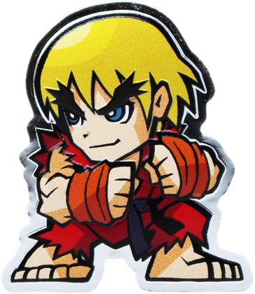 Street Fighter: Mini Fighter Ken kolorowany 1 uncja Srebra 2021 Proof