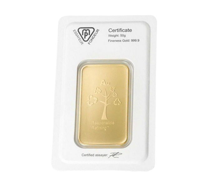 Sztabka Metalor 50 gramów Złota LBMA