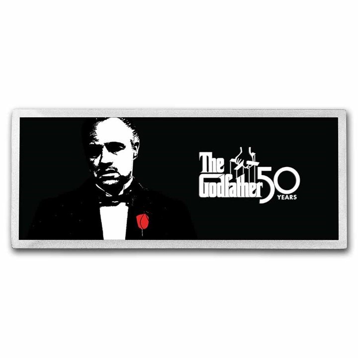 Sztabka The Godfather kolorowany 50. rocznica filmu 4 uncje srebra 2022