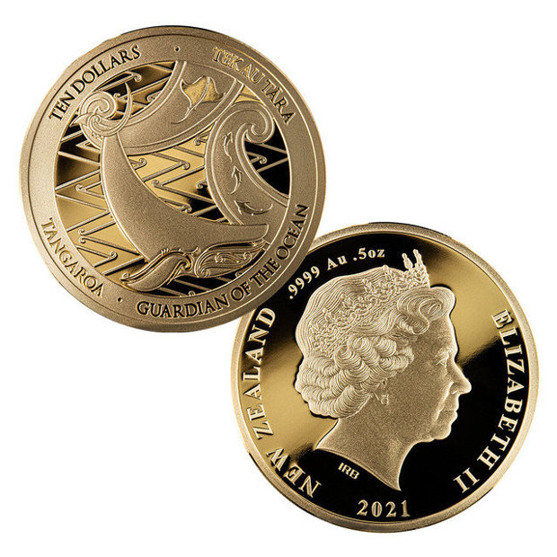 Tangaroa Strażnik Oceanu: Zestaw 2 monet 2 x 1/2 uncji Złota 2021