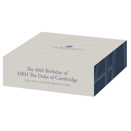 The 40th Birthday of HRH The Duke of Cambridge Srebro 2022 Proof 