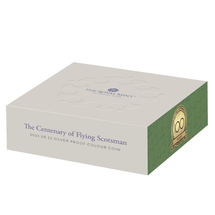 The Centenary of the Flying Scotsman £2 pozłacany, kolorowany Srebro 2023 Proof 