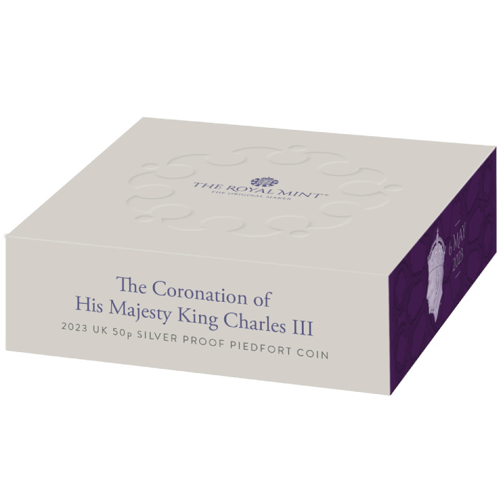 The Coronation of His Majesty King Charles III 50p Srebro 2023 Proof Piedfort