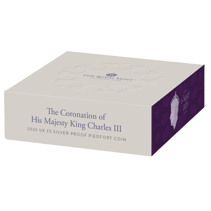 The Coronation of His Majesty King Charles III £5 Srebro 2023 Proof Piedfort