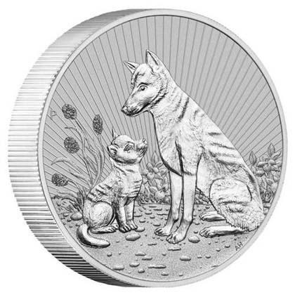 The Next Generation: Mother and Baby Dingo 2 uncje Srebra 2022 Piedfort Individual Bullion Coin