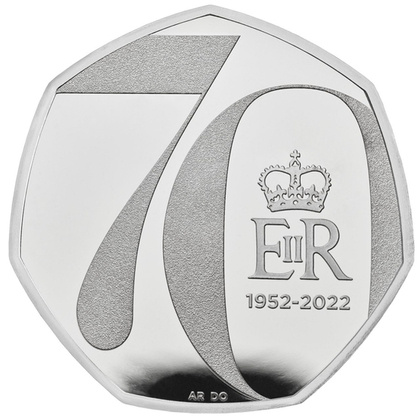 The Platinum Jubilee of Her Majesty The Queen Srebro 50p 2022 Proof