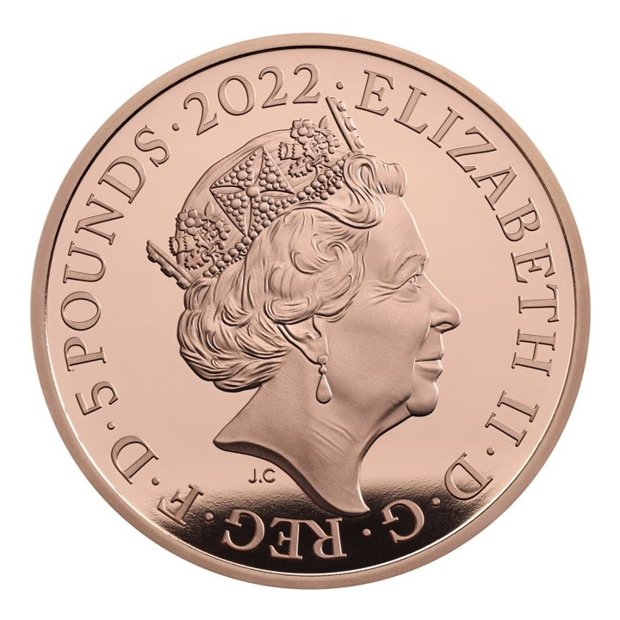The Queens Reign - Commonwealth Złoto £5 2022 Proof 