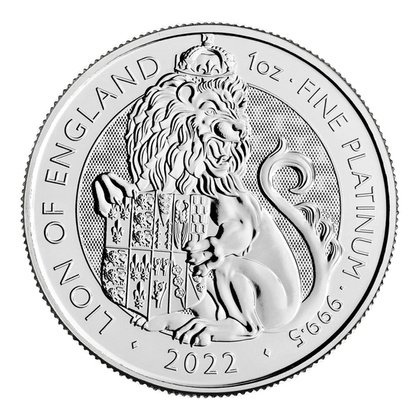 The Royal Tudor Beasts: Lion of England 1 uncja Platyny 2022