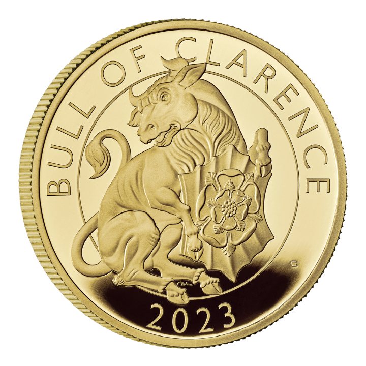 The Royal Tudor Beasts: The Bull of Clarence 1 uncja Złota 2023 Proof