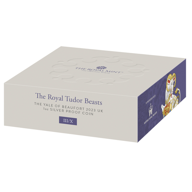 The Royal Tudor Beasts: The Yale of Beaufort 1 uncja Srebra 2023 Proof