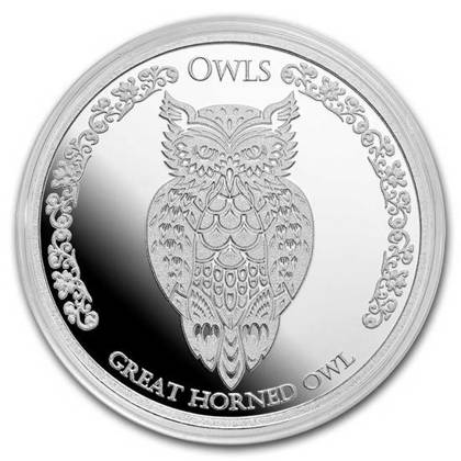 Tokelau: Great Horned Owl 1 uncja Srebra 2021
