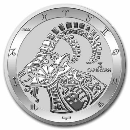 Tokelau: Zodiac Series - Koziorożec 1 uncja Srebra 2022 Slab 