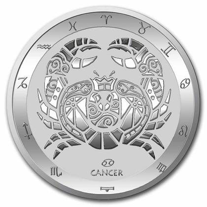 Tokelau: Zodiac Series - Rak 1 uncja Srebra 2021 