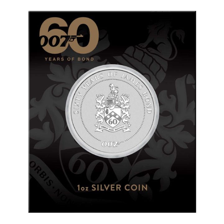 Tuvalu: James Bond 60. rocznica filmu - Family Crest 1 uncja Srebra 2022 (moneta w karcie)