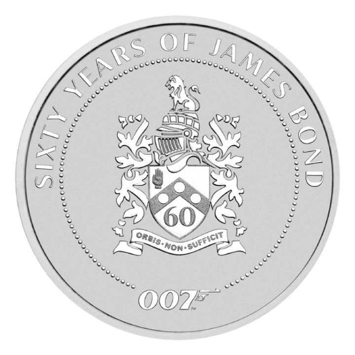 Tuvalu: James Bond 60. rocznica filmu - Family Crest 1 uncja Srebra 2022 (moneta w karcie)