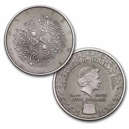 Zestaw 12 monet Tokelau: Zodiac Series 12 x 1 uncja Srebra 2022 Antique Coins