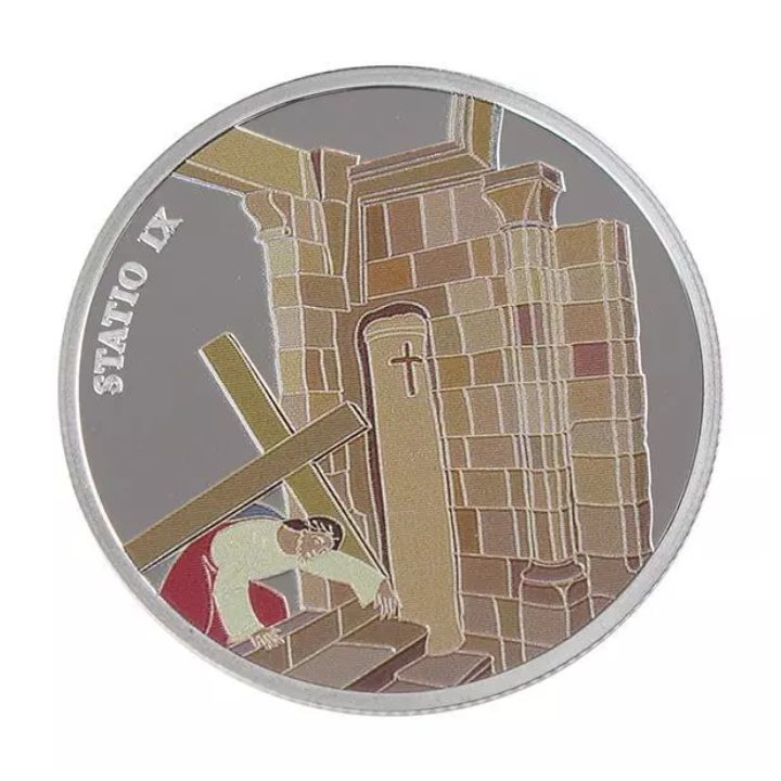 Zestaw 14 monet: Via Dolorosa kolorowany 14 x 1 uncja Srebra 2016 Prooflike