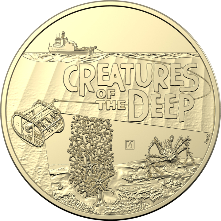 Zestaw 4 monet: Creatures of the Deep Brąz Aluminiowy 2023 Mintmark & Privy Mark