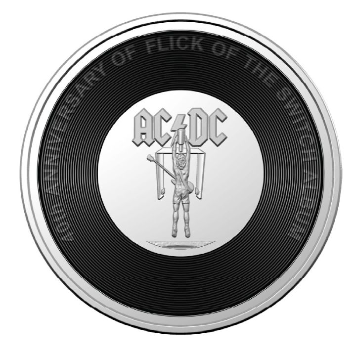 Zestaw 6 monet kolorowanych AC/DC 45. rocznica 2022/2023