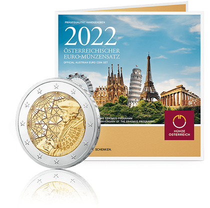 Zestaw 8 monet 35. rocznica programu Erasmus 2022 