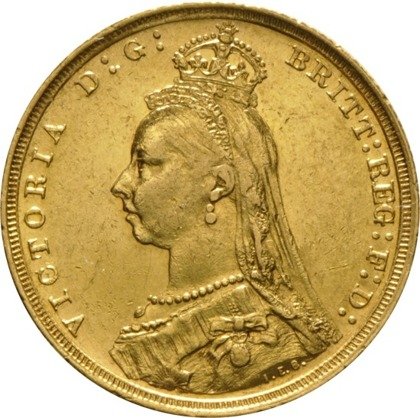 Złoty Suweren- Królowa Wiktoria Great Britain Gold Sovereign 1887-1893