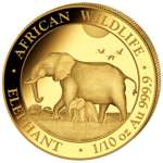 African Wildlife: Słoń Somalijski 1/10 uncji Złota 2022
