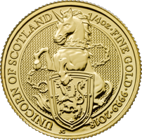 Bestie Królowej: Jednorożec Szkocji 1/4 uncji Złota 2018