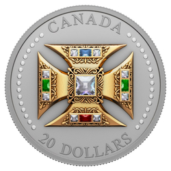 Canada: St. Edward’s Crown $20 pozłacany Srebro 2023 Matte Proof 