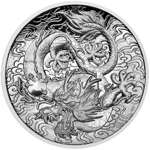Chinese Myths and Legends: Dragon 2 uncje Srebra 2021 Proof High Relief 