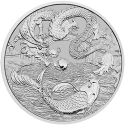 Chinese Myths and Legends: Dragon & Koi 1 uncja Srebra 2023