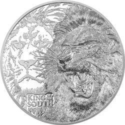 Cook Islands: King of the South - Lion 1 uncja Srebra 2023 Proof High Relief