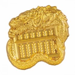 Czad: Fortune Symbols: Chinese Dragon Abacus pozłacany 1 uncja Srebra 2023 High Relief Plated Coin